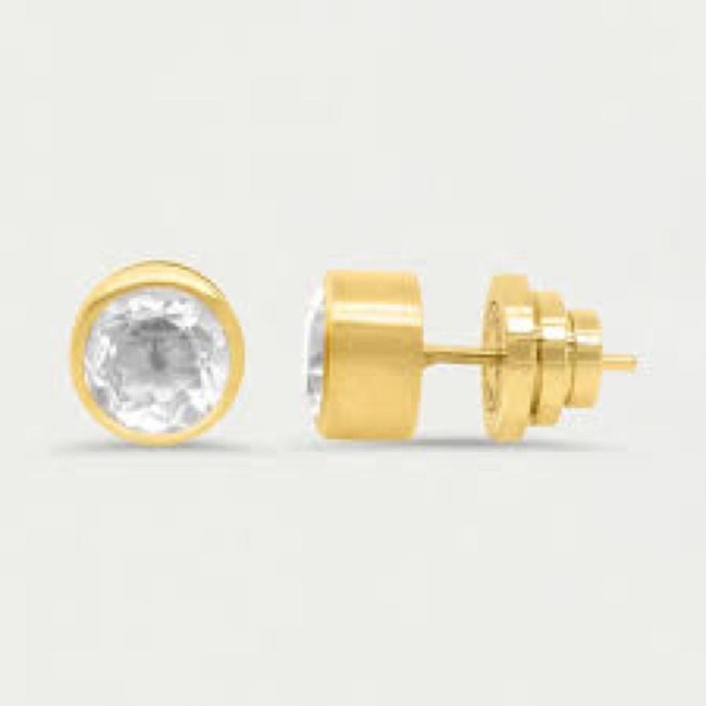 Chic Gold and Silver Crystal Stud Earrings